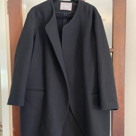 Everlane Jackets & Blazers - Everlane Black Wool Overcoat Size 10